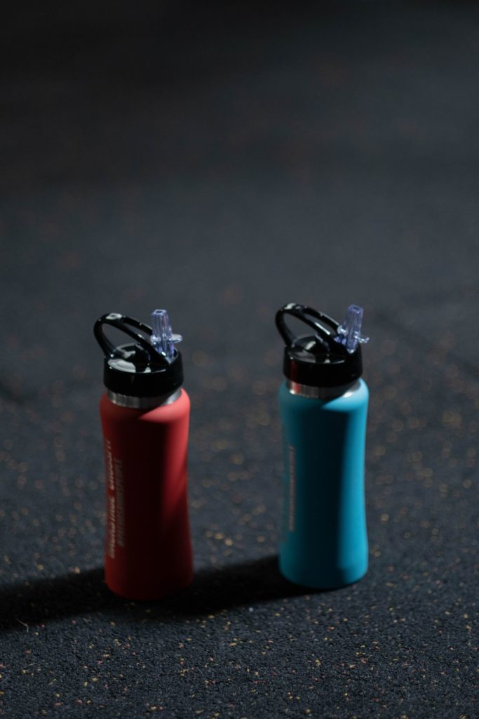 Two insulated sport water bottles